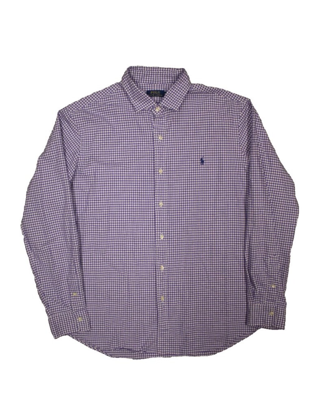 Polo Ralph Lauren Dress Shirt Check Cotton Long Sleeve Purple XXL